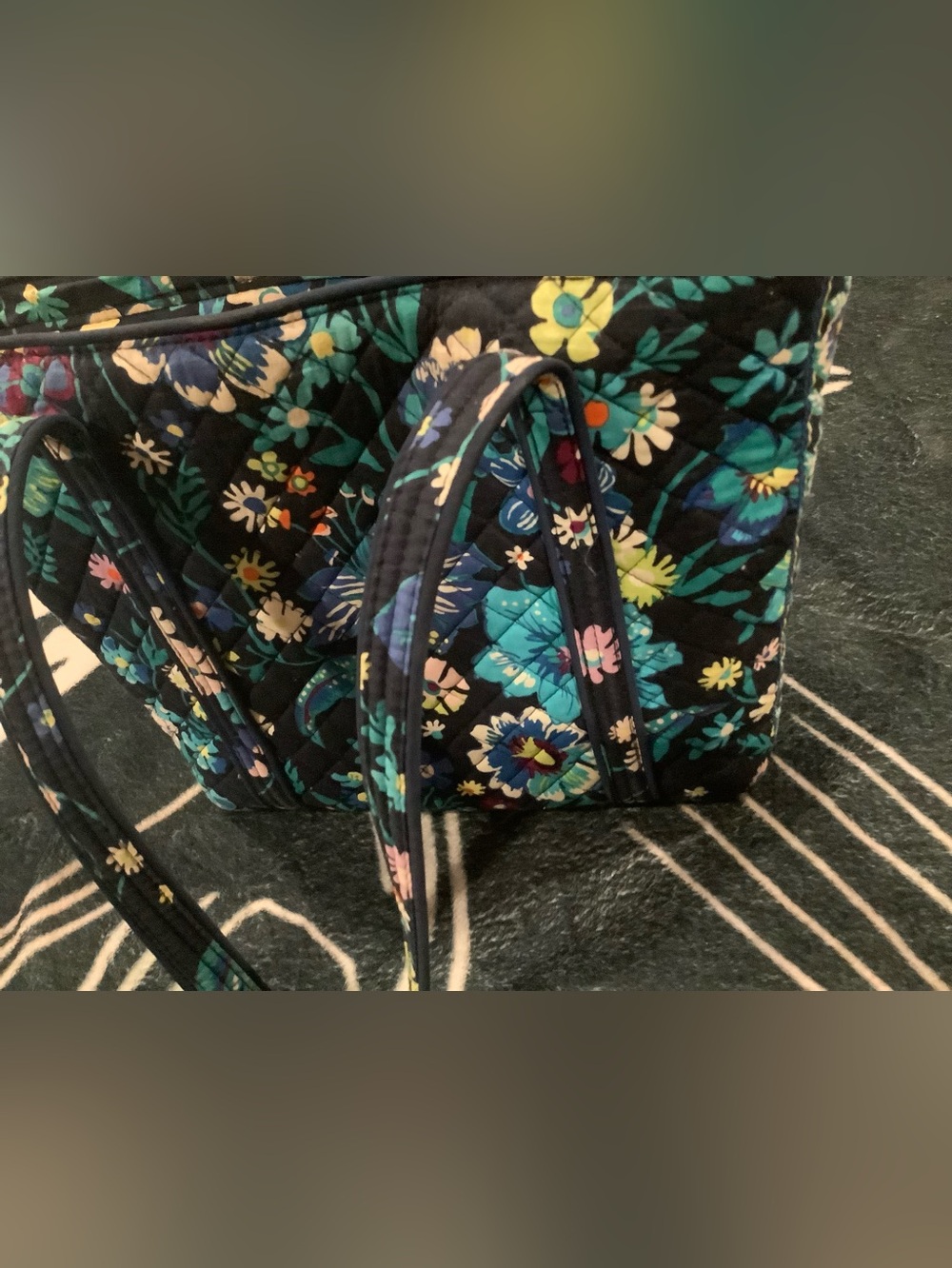 Vera Bradley Navy Floral Tote - Picture 4 of 5